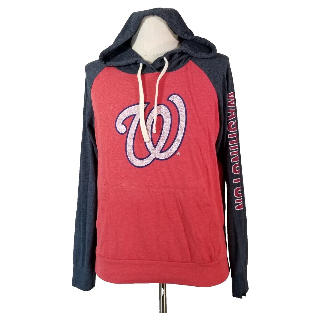 New Era Washington Nationals hoodie sweater Shirt women's 2XL red long sleeve